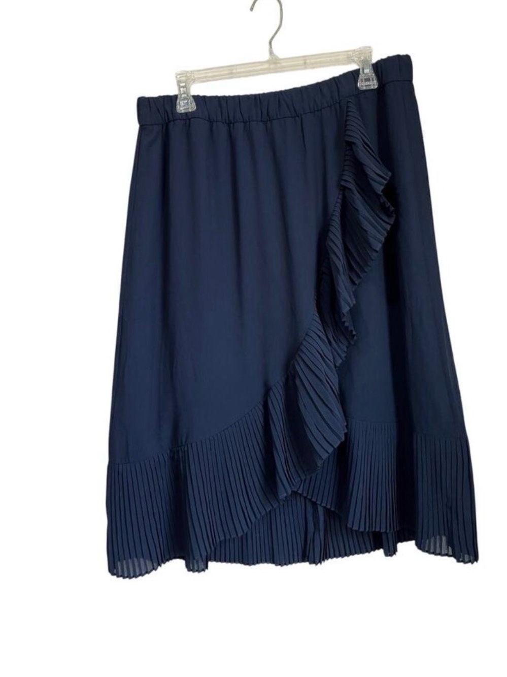JCrew navy Tulip Hem Ruffle  Skirt L
